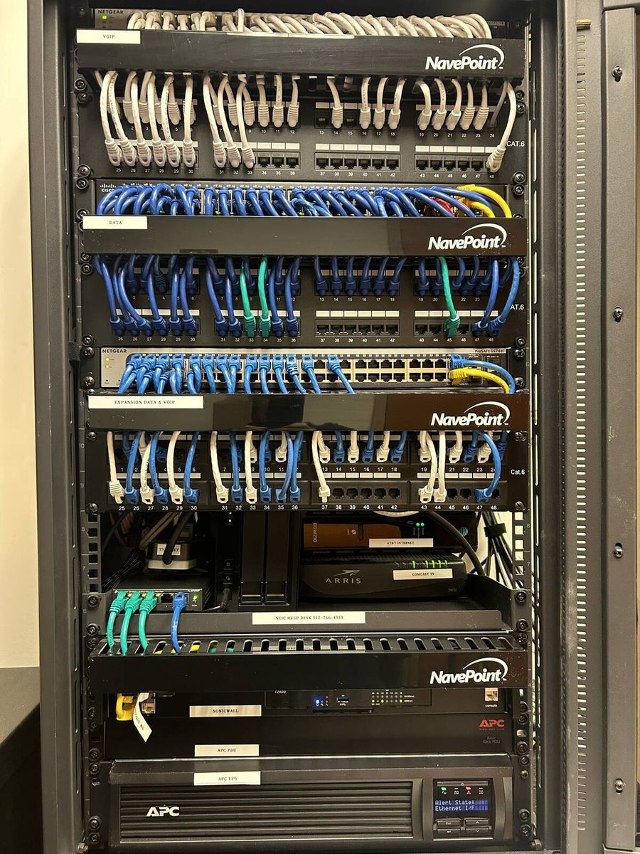Structured cabling in a server rack installed by FTL Technology Group